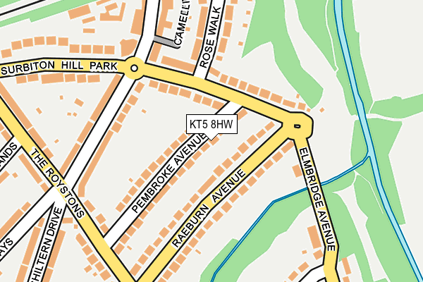 KT5 8HW map - OS OpenMap – Local (Ordnance Survey)