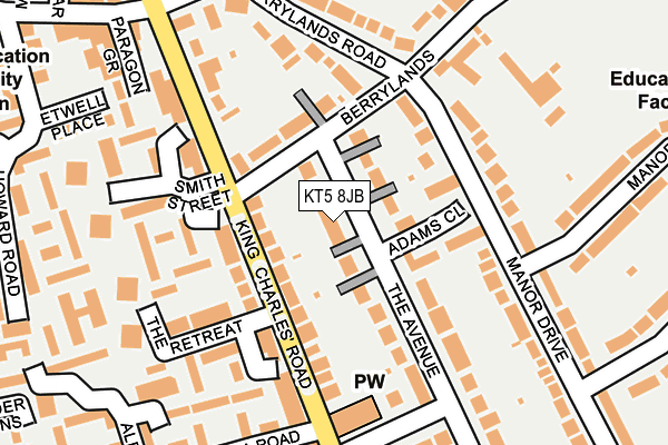 KT5 8JB map - OS OpenMap – Local (Ordnance Survey)