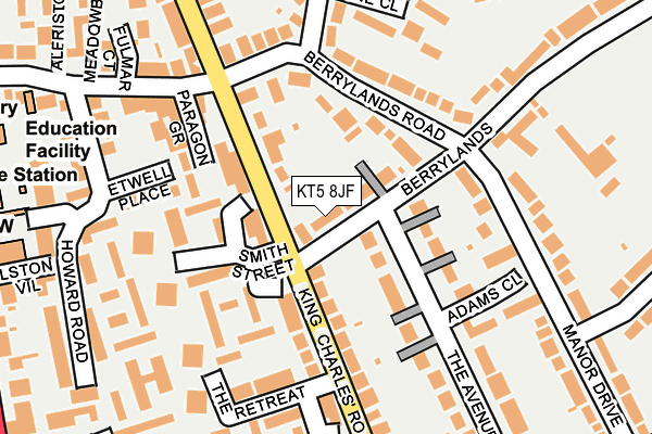 KT5 8JF map - OS OpenMap – Local (Ordnance Survey)