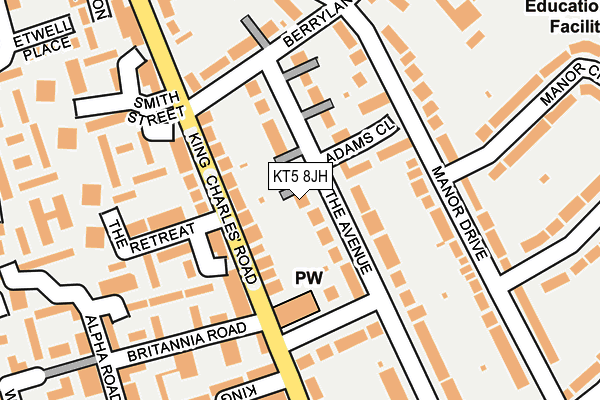 KT5 8JH map - OS OpenMap – Local (Ordnance Survey)