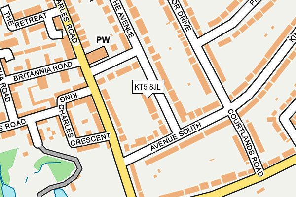 KT5 8JL map - OS OpenMap – Local (Ordnance Survey)