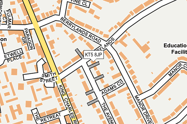 KT5 8JP map - OS OpenMap – Local (Ordnance Survey)
