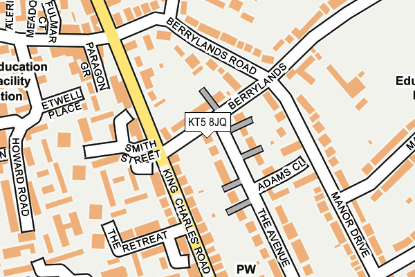 KT5 8JQ map - OS OpenMap – Local (Ordnance Survey)