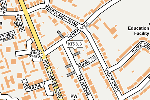 KT5 8JS map - OS OpenMap – Local (Ordnance Survey)
