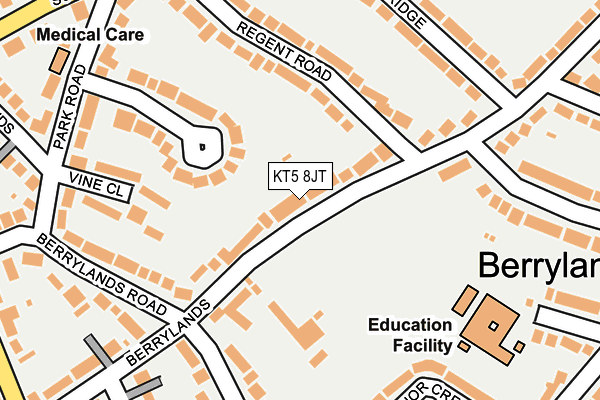 KT5 8JT map - OS OpenMap – Local (Ordnance Survey)