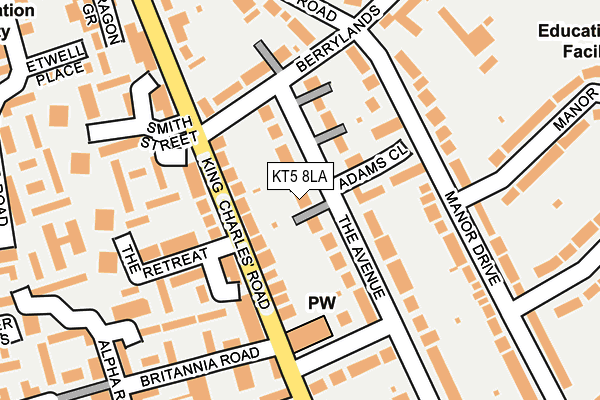 KT5 8LA map - OS OpenMap – Local (Ordnance Survey)