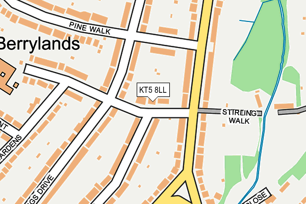 KT5 8LL map - OS OpenMap – Local (Ordnance Survey)