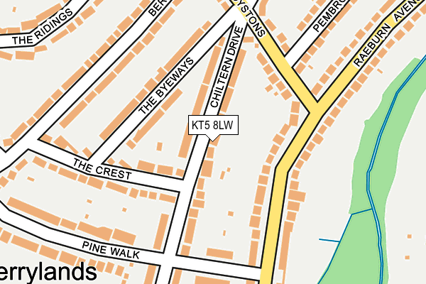 KT5 8LW map - OS OpenMap – Local (Ordnance Survey)