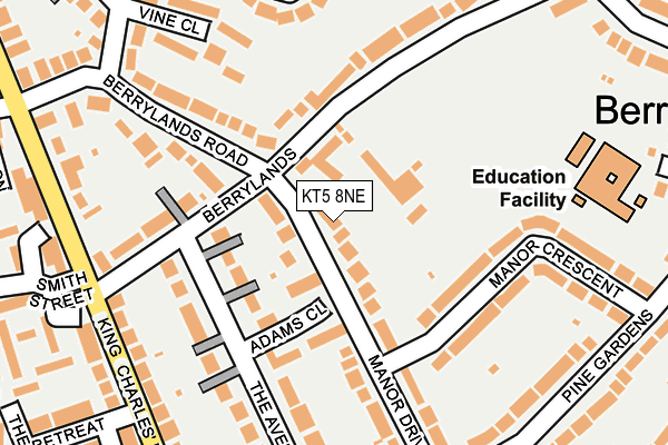 KT5 8NE map - OS OpenMap – Local (Ordnance Survey)