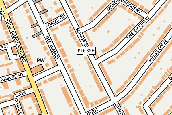 KT5 8NF map - OS OpenMap – Local (Ordnance Survey)