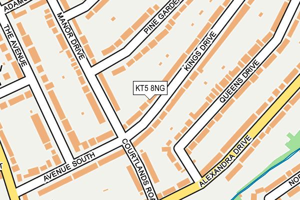 KT5 8NG map - OS OpenMap – Local (Ordnance Survey)