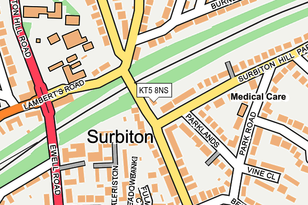 KT5 8NS map - OS OpenMap – Local (Ordnance Survey)