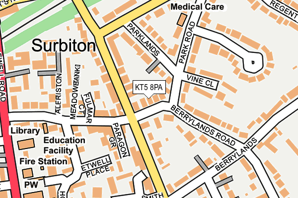 KT5 8PA map - OS OpenMap – Local (Ordnance Survey)