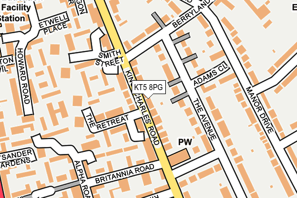KT5 8PG map - OS OpenMap – Local (Ordnance Survey)