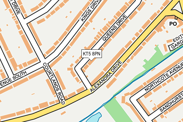 KT5 8PN map - OS OpenMap – Local (Ordnance Survey)