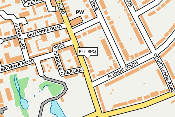 KT5 8PQ map - OS OpenMap – Local (Ordnance Survey)