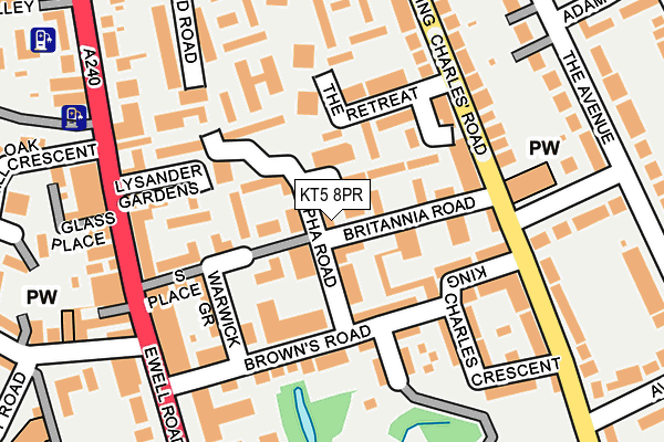 KT5 8PR map - OS OpenMap – Local (Ordnance Survey)