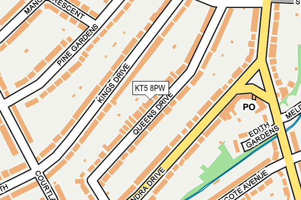 KT5 8PW map - OS OpenMap – Local (Ordnance Survey)