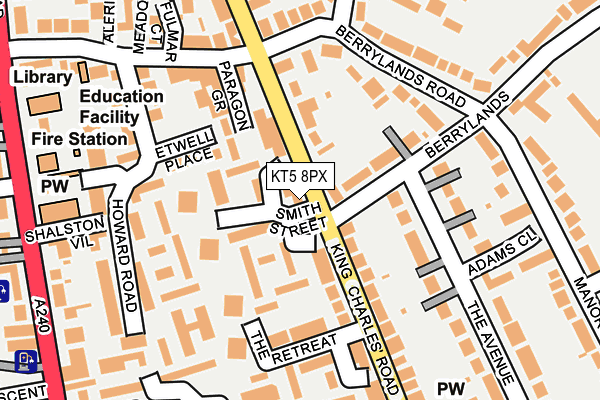 KT5 8PX map - OS OpenMap – Local (Ordnance Survey)
