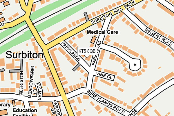 KT5 8QB map - OS OpenMap – Local (Ordnance Survey)