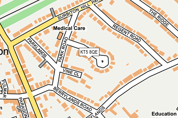 KT5 8QE map - OS OpenMap – Local (Ordnance Survey)