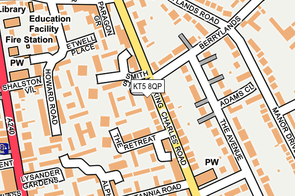 KT5 8QP map - OS OpenMap – Local (Ordnance Survey)
