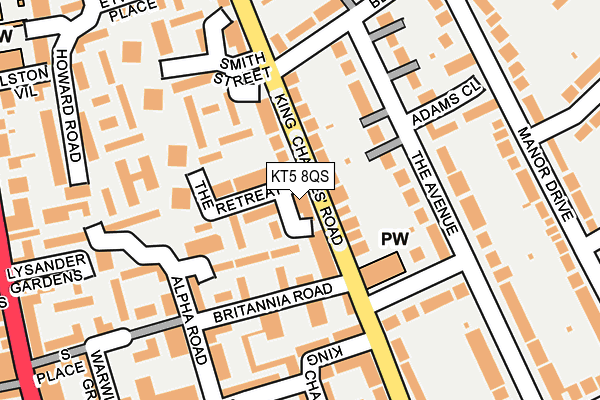 KT5 8QS map - OS OpenMap – Local (Ordnance Survey)