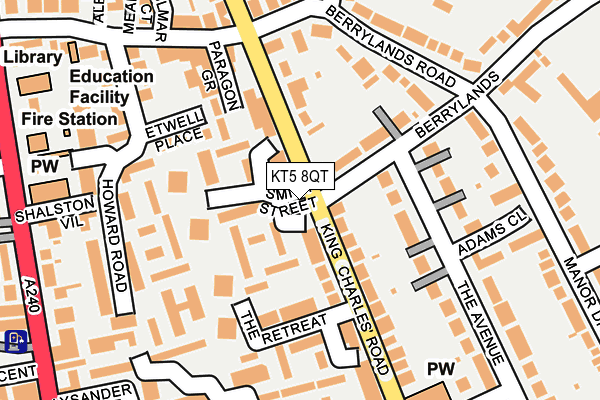 KT5 8QT map - OS OpenMap – Local (Ordnance Survey)