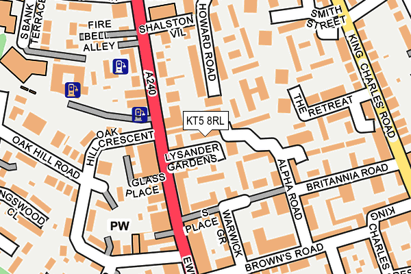 KT5 8RL map - OS OpenMap – Local (Ordnance Survey)