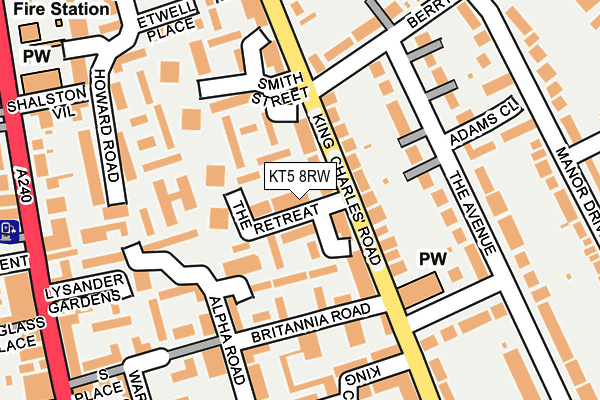 KT5 8RW map - OS OpenMap – Local (Ordnance Survey)