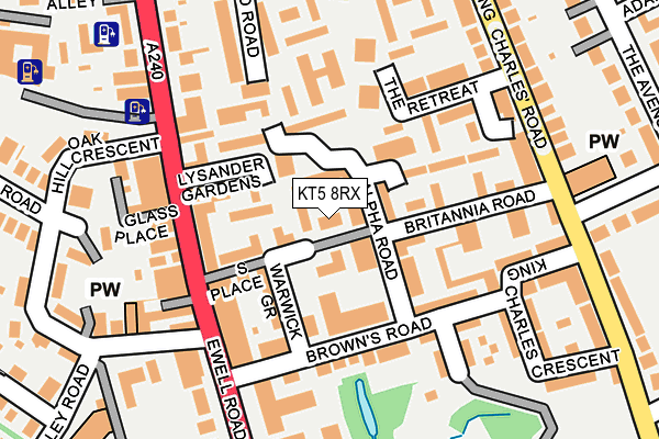 KT5 8RX map - OS OpenMap – Local (Ordnance Survey)