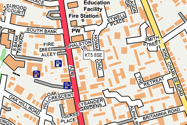 KT5 8SE map - OS OpenMap – Local (Ordnance Survey)