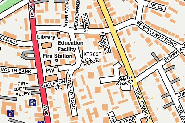 KT5 8SF map - OS OpenMap – Local (Ordnance Survey)