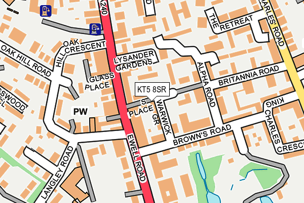 KT5 8SR map - OS OpenMap – Local (Ordnance Survey)