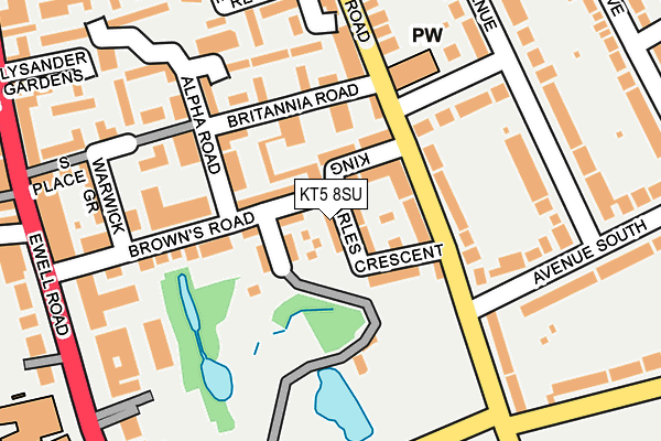 KT5 8SU map - OS OpenMap – Local (Ordnance Survey)