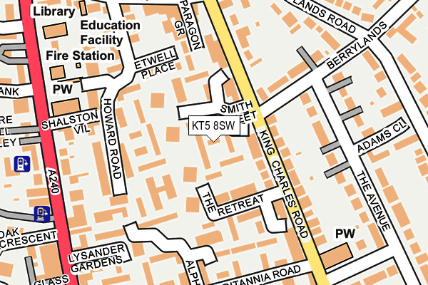 KT5 8SW map - OS OpenMap – Local (Ordnance Survey)