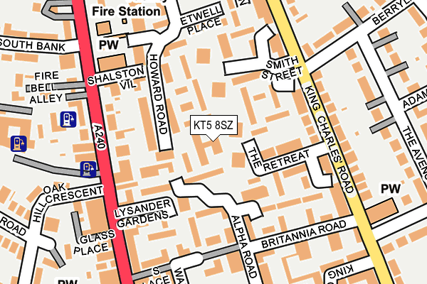 KT5 8SZ map - OS OpenMap – Local (Ordnance Survey)