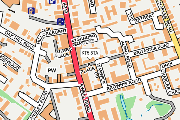 KT5 8TA map - OS OpenMap – Local (Ordnance Survey)