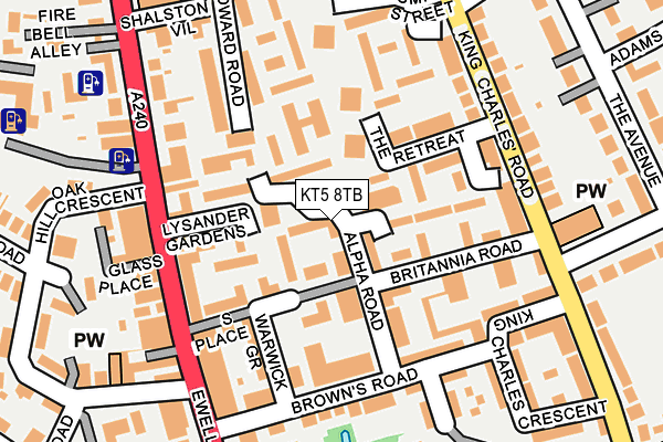 KT5 8TB map - OS OpenMap – Local (Ordnance Survey)