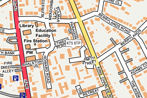 KT5 8TP map - OS OpenMap – Local (Ordnance Survey)
