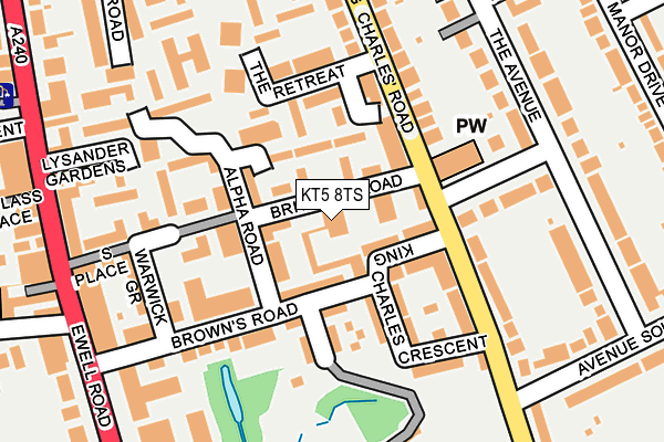 KT5 8TS map - OS OpenMap – Local (Ordnance Survey)