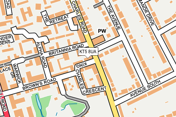 KT5 8UA map - OS OpenMap – Local (Ordnance Survey)