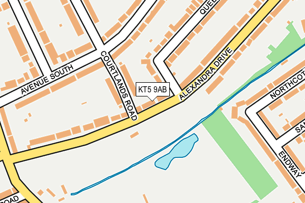 KT5 9AB map - OS OpenMap – Local (Ordnance Survey)