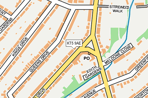 KT5 9AE map - OS OpenMap – Local (Ordnance Survey)