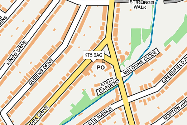 KT5 9AG map - OS OpenMap – Local (Ordnance Survey)