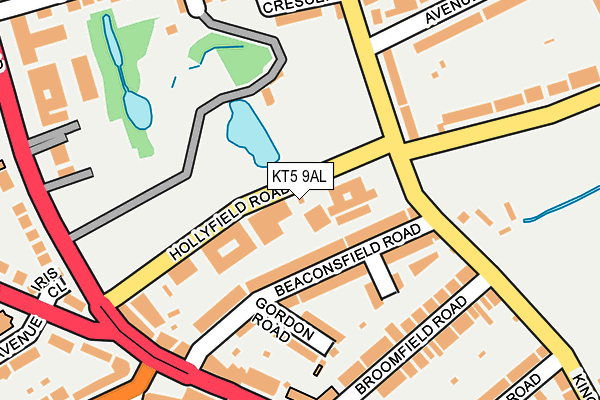 KT5 9AL map - OS OpenMap – Local (Ordnance Survey)