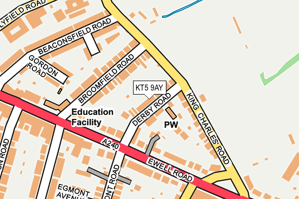 KT5 9AY map - OS OpenMap – Local (Ordnance Survey)