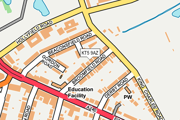 KT5 9AZ map - OS OpenMap – Local (Ordnance Survey)