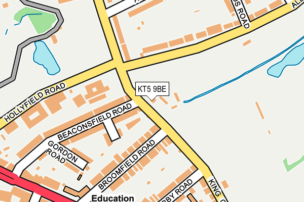 KT5 9BE map - OS OpenMap – Local (Ordnance Survey)