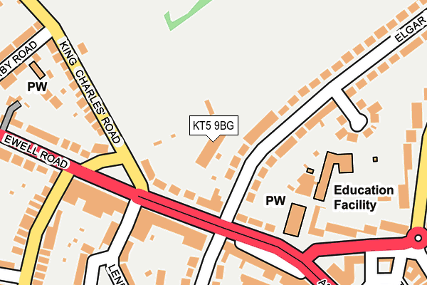 KT5 9BG map - OS OpenMap – Local (Ordnance Survey)